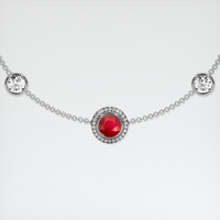 <span>1.09</span>&nbsp;<span class="tooltip-light">Ct.Tw.<span class="tooltiptext">Total Carat Weight</span></span> Ruby Bracelet, 14K White Gold 1