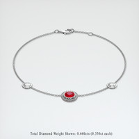 <span>1.09</span>&nbsp;<span class="tooltip-light">Ct.Tw.<span class="tooltiptext">Total Carat Weight</span></span> Ruby Bracelet, 14K White Gold 2