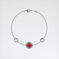 <span>1.22</span>&nbsp;<span class="tooltip-light">Ct.Tw.<span class="tooltiptext">Total Carat Weight</span></span> Ruby Bracelet, 14K White Gold 3