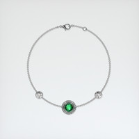 <span>1.16</span>&nbsp;<span class="tooltip-light">Ct.Tw.<span class="tooltiptext">Total Carat Weight</span></span> Emerald Bracelet, 18K White Gold 3