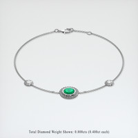 1.02 Ct.Tw. Emerald Bracelet, 18K White Gold 2