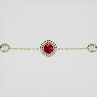 <span>0.69</span>&nbsp;<span class="tooltip-light">Ct.Tw.<span class="tooltiptext">Total Carat Weight</span></span> Ruby Bracelet, 14K Yellow Gold 1