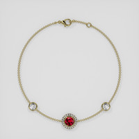 <span>0.69</span>&nbsp;<span class="tooltip-light">Ct.Tw.<span class="tooltiptext">Total Carat Weight</span></span> Ruby Bracelet, 14K Yellow Gold 3