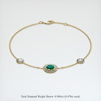 <span>1.04</span>&nbsp;<span class="tooltip-light">Ct.Tw.<span class="tooltiptext">Total Carat Weight</span></span> Emerald Bracelet, 18K Yellow Gold 2