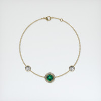 <span>1.04</span>&nbsp;<span class="tooltip-light">Ct.Tw.<span class="tooltiptext">Total Carat Weight</span></span> Emerald Bracelet, 18K Yellow Gold 3