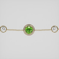 <span>1.52</span> <span class="tooltip-light">Ct.Tw.<span class="tooltiptext">Total Carat Weight</span></span> Green Demantoid Garnet Bracelet, 18K Yellow Gold 1