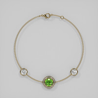 <span>1.52</span>&nbsp;<span class="tooltip-light">Ct.Tw.<span class="tooltiptext">Total Carat Weight</span></span> Green Demantoid Garnet Bracelet, 18K Yellow Gold 3