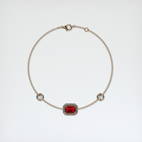 <span>0.95</span>&nbsp;<span class="tooltip-light">Ct.Tw.<span class="tooltiptext">Total Carat Weight</span></span> Ruby Bracelet, 14K Rose Gold 3