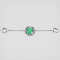 <span>0.54</span> <span class="tooltip-light">Ct.Tw.<span class="tooltiptext">Total Carat Weight</span></span> Emerald Bracelet, Silver 1