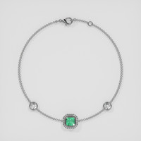 <span>0.54</span>&nbsp;<span class="tooltip-light">Ct.Tw.<span class="tooltiptext">Total Carat Weight</span></span> Emerald Bracelet, Silver 3
