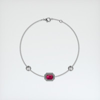 1.08 Ct.Tw. Ruby Bracelet, 14K White Gold 3