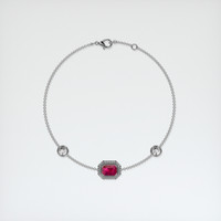 <span>1.08</span>&nbsp;<span class="tooltip-light">Ct.Tw.<span class="tooltiptext">Total Carat Weight</span></span> Ruby Bracelet, 14K White Gold 3