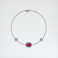 <span>0.98</span>&nbsp;<span class="tooltip-light">Ct.Tw.<span class="tooltiptext">Total Carat Weight</span></span> Ruby Bracelet, 14K White Gold 3