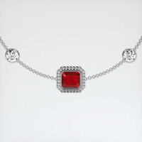 <span>1.33</span>&nbsp;<span class="tooltip-light">Ct.Tw.<span class="tooltiptext">Total Carat Weight</span></span> Ruby Bracelet, 14K White Gold 1