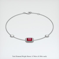 <span>1.33</span>&nbsp;<span class="tooltip-light">Ct.Tw.<span class="tooltiptext">Total Carat Weight</span></span> Ruby Bracelet, 14K White Gold 2