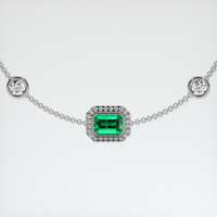 <span>0.75</span>&nbsp;<span class="tooltip-light">Ct.Tw.<span class="tooltiptext">Total Carat Weight</span></span> Emerald Bracelet, 18K White Gold 1