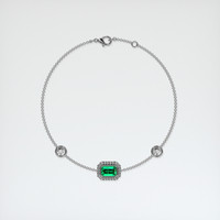 <span>0.75</span>&nbsp;<span class="tooltip-light">Ct.Tw.<span class="tooltiptext">Total Carat Weight</span></span> Emerald Bracelet, 18K White Gold 3