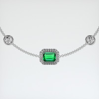 <span>0.80</span>&nbsp;<span class="tooltip-light">Ct.Tw.<span class="tooltiptext">Total Carat Weight</span></span> Emerald Bracelet, 18K White Gold 1