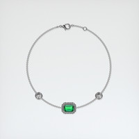 <span>0.80</span>&nbsp;<span class="tooltip-light">Ct.Tw.<span class="tooltiptext">Total Carat Weight</span></span> Emerald Bracelet, 18K White Gold 3