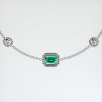 0.69 Ct.Tw. Emerald Bracelet, 18K White Gold 1