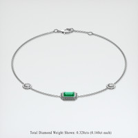 0.69 Ct.Tw. Emerald Bracelet, 18K White Gold 2