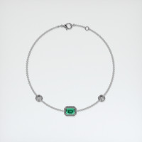 0.69 Ct.Tw. Emerald Bracelet, 18K White Gold 3