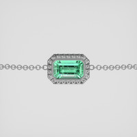 <span>0.90</span>&nbsp;<span class="tooltip-light">Ct.Tw.<span class="tooltiptext">Total Carat Weight</span></span> Emerald Bracelet, 18K White Gold 1