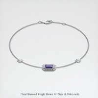 0.98 Ct.Tw. Gemstone Bracelet, 18K White Gold 2