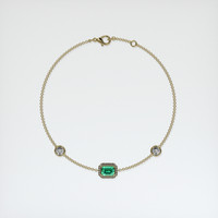 0.69 Ct.Tw. Emerald Bracelet, 18K Yellow Gold 3