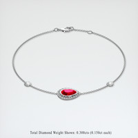 1.57 Ct.Tw. Ruby Bracelet, 14K White Gold 2