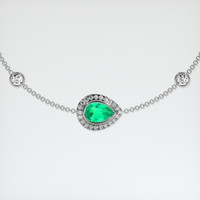0.76 Ct.Tw. Emerald Bracelet, 18K White Gold 1