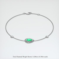 0.76 Ct.Tw. Emerald Bracelet, 18K White Gold 2