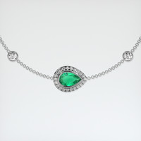 0.84 Ct.Tw. Emerald Bracelet, 18K White Gold 1