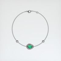 <span>0.84</span>&nbsp;<span class="tooltip-light">Ct.Tw.<span class="tooltiptext">Total Carat Weight</span></span> Emerald Bracelet, 18K White Gold 3