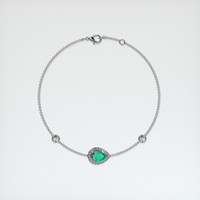 <span>0.87</span>&nbsp;<span class="tooltip-light">Ct.Tw.<span class="tooltiptext">Total Carat Weight</span></span> Emerald Bracelet, 18K White Gold 3