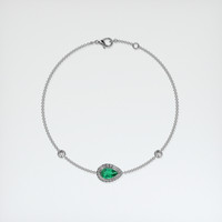 <span>0.70</span>&nbsp;<span class="tooltip-light">Ct.Tw.<span class="tooltiptext">Total Carat Weight</span></span> Emerald Bracelet, 18K White Gold 3