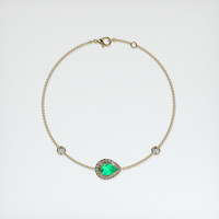 <span>0.76</span>&nbsp;<span class="tooltip-light">Ct.Tw.<span class="tooltiptext">Total Carat Weight</span></span> Emerald Bracelet, 18K Yellow Gold 3