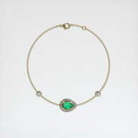 0.84 Ct.Tw. Emerald Bracelet, 18K Yellow Gold 3