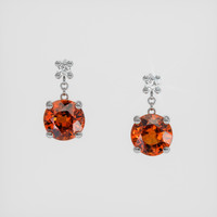 <span>2.15</span> <span class="tooltip-light">Ct.Tw.<span class="tooltiptext">Total Carat Weight</span></span> Orange Sapphire Earrings, Platinum 950 1
