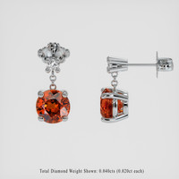 <span>2.15</span>&nbsp;<span class="tooltip-light">Ct.Tw.<span class="tooltiptext">Total Carat Weight</span></span> Orange Sapphire Earrings, Platinum 950 2