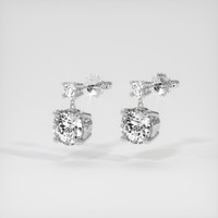 2.52 Ct.Tw. White Sapphire Earrings, Platinum 950 3