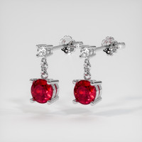 <span>0.74</span>&nbsp;<span class="tooltip-light">Ct.Tw.<span class="tooltiptext">Total Carat Weight</span></span> Ruby Earrings, Platinum 950 3