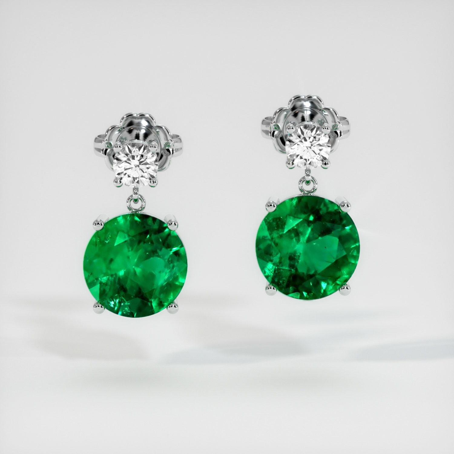 platinum emerald earrings