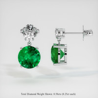 <span>3.23</span>&nbsp;<span class="tooltip-light">Ct.Tw.<span class="tooltiptext">Total Carat Weight</span></span> Emerald Earrings, Platinum 950 2