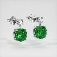 3.23 Ct.Tw. Emerald Earrings, Platinum 950 3