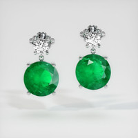 <span>4.82</span>&nbsp;<span class="tooltip-light">Ct.Tw.<span class="tooltiptext">Total Carat Weight</span></span> Emerald Earrings, Platinum 950 1