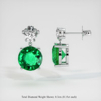<span>3.20</span>&nbsp;<span class="tooltip-light">Ct.Tw.<span class="tooltiptext">Total Carat Weight</span></span> Emerald Earrings, Platinum 950 2