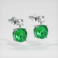 <span>3.20</span>&nbsp;<span class="tooltip-light">Ct.Tw.<span class="tooltiptext">Total Carat Weight</span></span> Emerald Earrings, Platinum 950 3