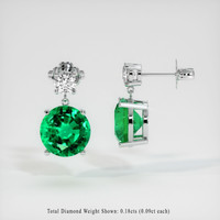 <span>2.00</span>&nbsp;<span class="tooltip-light">Ct.Tw.<span class="tooltiptext">Total Carat Weight</span></span> Emerald Earrings, Platinum 950 2