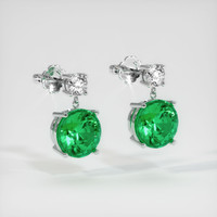 <span>2.00</span>&nbsp;<span class="tooltip-light">Ct.Tw.<span class="tooltiptext">Total Carat Weight</span></span> Emerald Earrings, Platinum 950 3